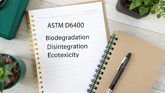 Conceptual image of the ASTM D6400 standard document