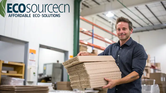 Restaurant owner looking at sustainable packaging invoices