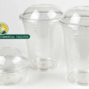 Biodegradable PLA Cold Cups with Dome or Flat Lid | Compostable Clear Cups for Cold Drinks