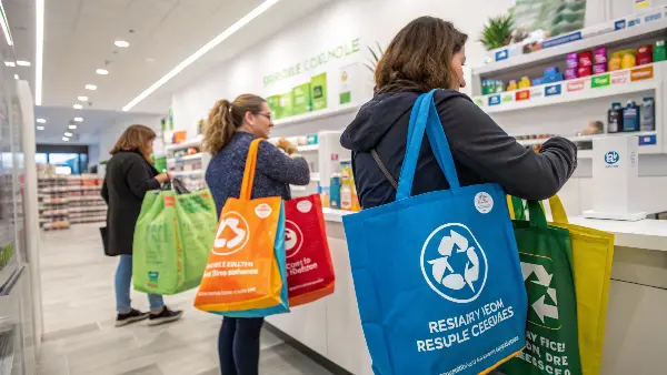 Placeholder for reusable shopping bags