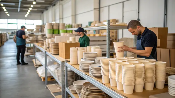 Chart showing the growth of the biodegradable tableware market