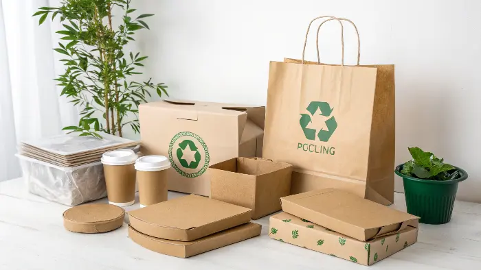 Customer happily unboxing a product with eco-friendly packaging