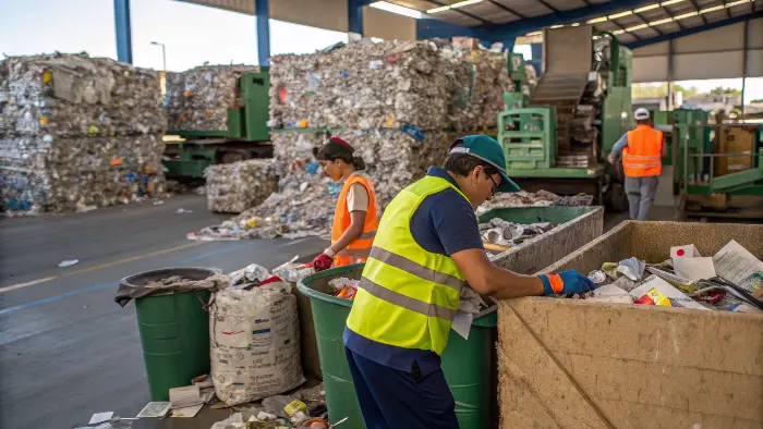 A graphic showing the energy saved by recycling aluminum cans versus creating new ones.