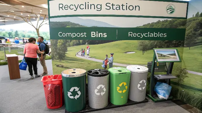 A set of reusable items like a coffee cup, water bottle, and cloth bags, representing a zero waste lifestyle.