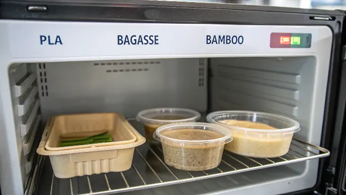 PLA, Bagasse, and Bamboo tableware comparison