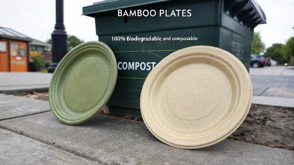 stack of elegant and sturdy bamboo plates