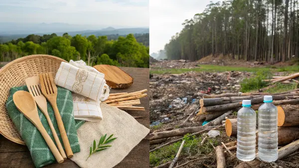 Plastic Pollution in Ocean a sea turtle swimming near plastic debris