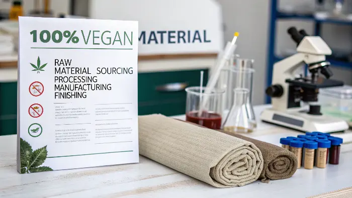 A certificate with a "100% Vegan" stamp of approval