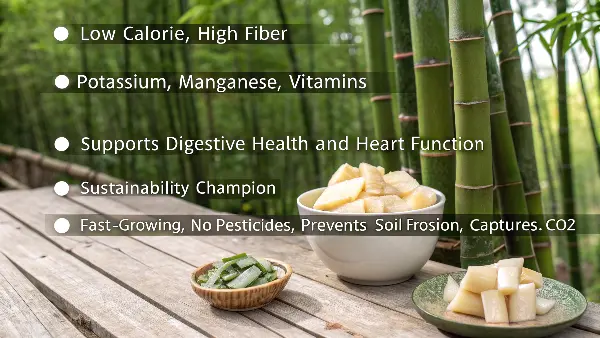 A vibrant dish featuring bamboo shoots alongside other healthy vegetables