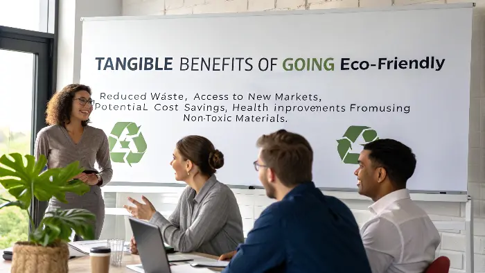 Chart showing the upward trend of a business after adopting sustainable practices
