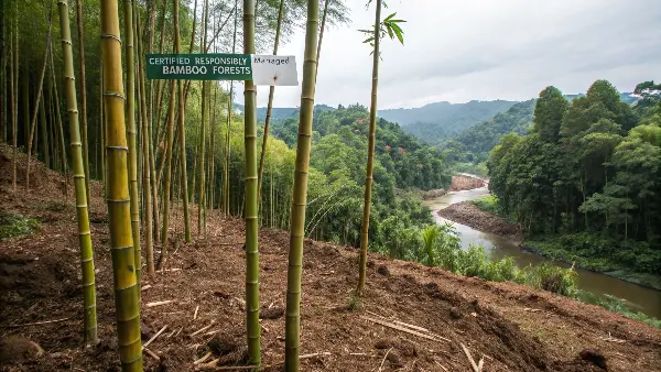 bamboo factory showing clean processing methods