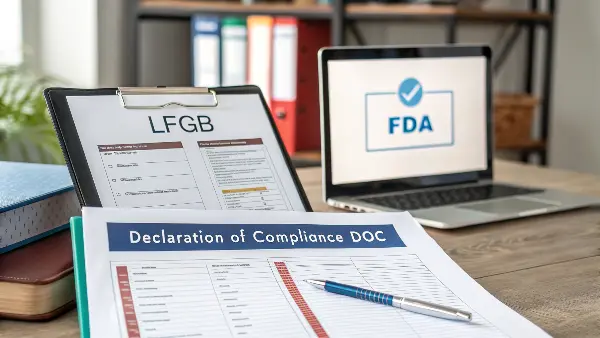 A collection of certificates and lab test reports for food safety
