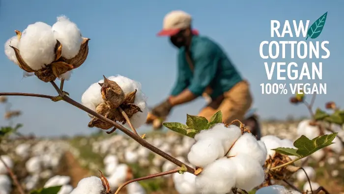 A cotton plant in a field, emphasizing its natural plant origin