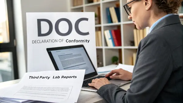 A person examining a lab test report with a checklist.