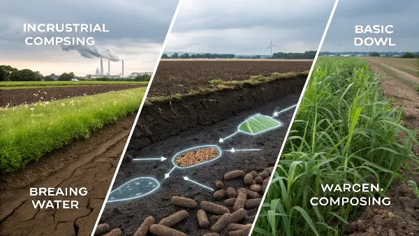 The Process of Biodegradation A time-lapse sequence showing a biodegradable cup breaking down in a compost pile