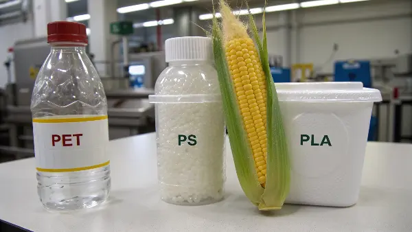 Corn stalks in a field, representing the source of PLA