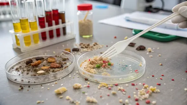 Stages of Biodegradation Diagram showing the three stages of biodegradation: biodeterioration, biofragmentation, and assimilation
