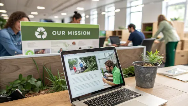 Digital Marketing for Eco-Brands A beverage shop's Instagram feed featuring posts about their sustainable packaging and partnerships.