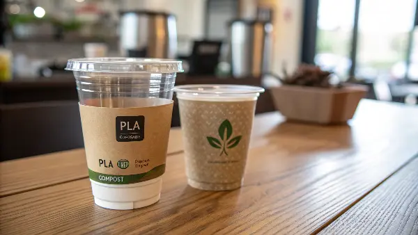 A diagram showing the circular lifecycle of a compostable cup.