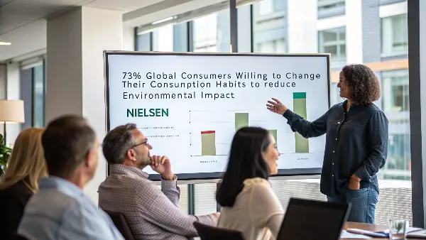 A diverse group of people shopping for sustainable products