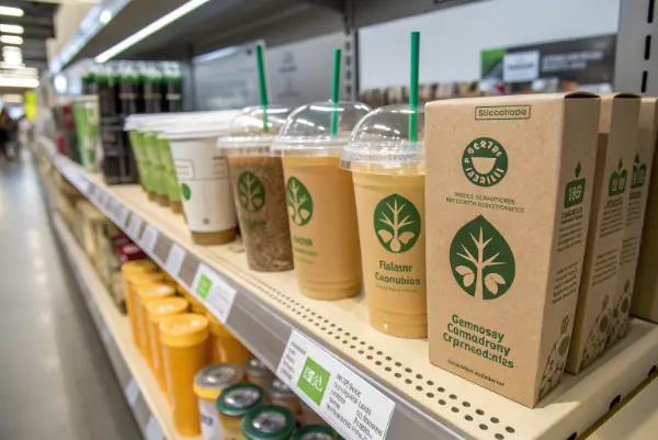 Eco friendly label on cup