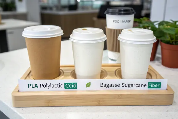 PLA versus paper cups sustainable materials